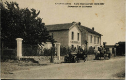 14366 -  Isére -  CHANAS  : CAFE RESTAURANT  ROBERT  -  ENTREPRISE DU BATIMENT  Voiture Et Attelage - Chanas