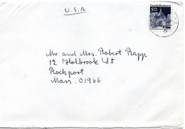 73311 - Bund - 1967 - 50Pfg Gr.Bauten EF A Bf FRANKFURT -> Rockport, MA (USA) - Briefe U. Dokumente