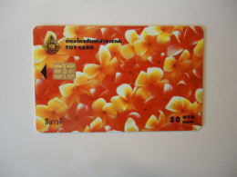 THAILAND USED  CARDS TOT CHIPS  FLOWERS - Bloemen