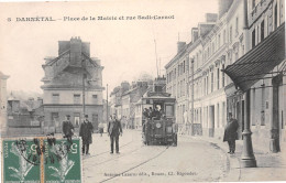 DARNETAL (Seine-Maritime) - Place De La Mairie Et Rue Sadi Carnot - Tramway - Voyagé 1908 (2 Scans) - Darnétal