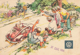 COX * CPA Illustrateur Publicitaire 1955 * Automobile Volkswagen Cox Coccinelle Vw * Bogota Colombia * Auto Voiture - Voitures De Tourisme