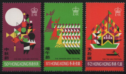 Hongkong 1975 - Mi-Nr. 310-312 ** - MNH - Hongkong-Festival - Ongebruikt