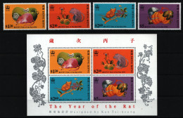 Hongkong 1996 - Mi-Nr. 757-760 & Block 37 ** - MNH - Jahr Der Ratte - Ungebraucht