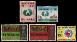 Hongkong 1970 - Mi-Nr. 248-249, 250-251 & 252 ** - MNH - 3 Ausgaben - Ungebraucht