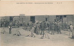 Grève Générale Des Cheminots Du Nord Chemins De Fer La Ligne Occupée Militaires Embarquement Des Chevaux (59) édit. ELD - Staking