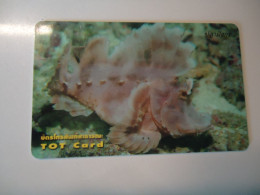 THAILAND USED  CARDS TOT CHIPS MARINE LIFE FISHES   SHELLS - Pesci