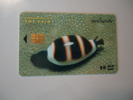 THAILAND USED  CARDS TOT CHIPS MARINE LIFE FISHES SHELLS - Poissons