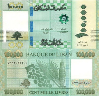 LEBANON 100000 Livres 2023 P W105 UNC New Design - Libanon