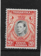 KENYA, UGANDA AND TANGANYIKA 1941 20c SG 139a PERF 14 LIGHTLY MOUNTED MINT Cat £55 - Kenya, Uganda & Tanganyika