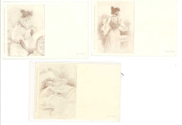 BOUTET Henri - Lot De 3 CPA - Femme Art Nouveau - Extrait Des Albums "Autour D' Elles" (7) - Boutet