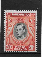 KENYA, UGANDA AND TANGANYIKA 1951 20c SG 139ba DEEP BLACK/DEEP ORANGE UNMOUNTED MINT Cat £28 - Kenya, Uganda & Tanganyika