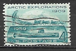 ETATS - UNIS    -   1959 .  ARCTIQUE   /  Chiens De Traineau  /  Sous-marin   -  Oblitéré - Arktis Expeditionen