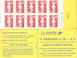 CARNET 2629-C 1 Marianne De Briat "RESERVEZ VOS TIMBRES DE COLLECTION" Daté 4.10.90 Parfait état Bas Prix TRES RARE - Modern : 1959-…