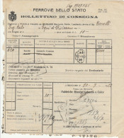 BOLLETTINO DI CONSEGNA FERROVIE 1929  (XF585 - Europa