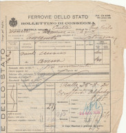 BOLLETTINO DI CONSEGNA FERROVIE 1924 AULLA (XF581 - Europa