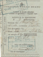 RICEVUTA SPEDIZIONE FERROVIE 1913 TRASPORTI DERRATE ALIMENTARI (XF475 - Europe