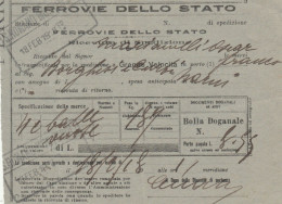 RICEVUTA SPEDIZIONE FERROVIE 1918 (XF462 - Europe