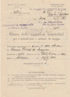 DOCUMENTO ELENCO DELLE VARIAZIONI MATRICOLARI 1943 -REGGIMENTO FERROVIERI (XF419 - Europa