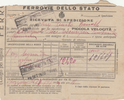 RICEVUTA SPEDIZIONE TRENO 1929 -TIMBRO FIVIZZANO (XF359 - Europe