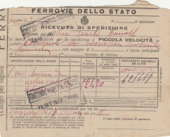 RICEVUTA SPEDIZIONE TRENO 1929 -TIMBRO FIVIZZANO (XF359 - Europa