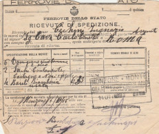 RICEVUTA SPEDIZIONE TRENO 1915 PICCOLA VELOCITA (XF339 - Europe