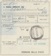 BIGLIETTO TRENO ROMA TERMINI AREZZO 1963 (XF314 - Europa