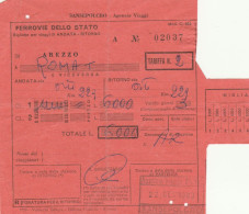 BIGLIETTO TRENO AREZZO ROMA 1963 (XF240 - Europa