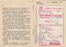 LIBRETTO FERROVIE BIGLIETTO CHILOMETRICO VIAGGI GRATUITI 1979-80 (XF139 - Europa