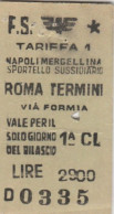 BIGLIETTO FERROVIE EDMONDSON NAPOLI MERGELLINA SPORTELLO SUSSIDIARIO (XF884 - Europa