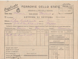 LETTERA DI VETTURA FERROVIE MONZONE 1922 (XF754 - Europe