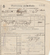 BOLLETTINO DI CONSEGNA FERRROVIE 1922 PONZANO MAGRA (XF736 - Europe
