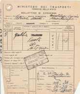 BOLLETTINO DI CONSEGNA FERRROVIE 1952 SESTO FIORENTINO (XF719 - Europe