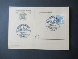 Kontrollrat 1948 PK Kreishauptstadt Ansbach Und Sonderstempel Ansbach (Mittelfr) 1200 Jahrfeier 748 - 1948 - Cartas & Documentos