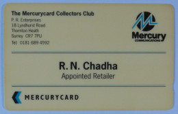 UK - Great Britain - Mercury - MER668 - J N Chadha - Appointed Retailer - Mercury Communications & Paytelco