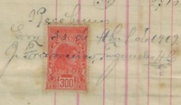 Brazil 1919 Cascatinha Warehouse By J. Francisco, Fagundes & Co Invoice Issued In Petrópolis National Tax Stamp 300 Réis - Briefe U. Dokumente