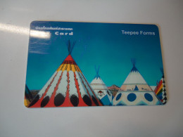 THAILAND  USED CARDS  TEEPEE FORMS INDIANS HOUSES - Culture