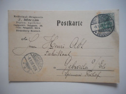 ALSACE, POSTKARTE 1908  STRASBOURG  MEDICINAL DROGUERIE MAUSS POUR GUEBWILLER - Collections (sans Albums)