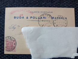 CARTOLINA PUBBLICITARIA BUDA' & POLLARI- MARSALA- 1917 - Marsala