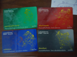 THAILAND  SET 4 USED CARDS  SPORTS Martial Arts - Sport