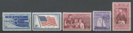 EU 1957 N° 629/633 ** Neufs MNH Superbes C 2 € Carte Oklahoma Drapeau Education Enseignante Bateau Sailboat Court - Unused Stamps