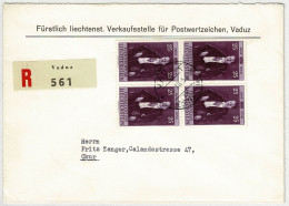 Liechtenstein 1956, Brief Einschreiben Vaduz - Chur, Geburtstag Fürst Franz Josef - Brieven En Documenten