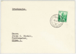 Liechtenstein 1936, Postkarte Briefmarkenausstellung Vaduz - Olten - Briefe U. Dokumente