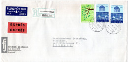 L73324 - Island - 1969 - 2@20Kr Bibliothek MiF A R-LpEilBf HAFNAFJOERDUR -> WIESBADEN (Westdeutschland), Rs Klappe Fehlt - Lettres & Documents