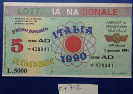 BIGLIETTO LOTTERIA  (MY712 - Billetes De Lotería