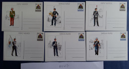 SERIE 6 INTERI POSTALI NUOVI SAN MARINO - UNIFORMI (MY417 - Entiers Postaux