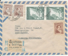 Argentina Registered Air Mail Cover Sent To Germany 7-3-1958 - Poste Aérienne