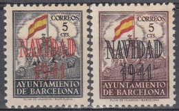 ESPAÑA BARCELONA 1941 Nº SH-31/32 NUEVO CON CHARNELA - Barcelone