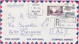 CANADA - BUSTA VIA AIR MAIL - VIAGGIATO PER BERGAMO - ITALIA - 1973 - Storia Postale