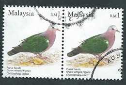 Malesia, Malaysia 2005 ; Tortora Smeraldina, Grey-capped Emerald Dove, Chalcophaps Indica. Couple, Used. - Malaysia (1964-...)