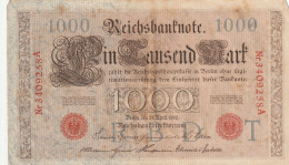 BANCONOTA GERMANIA 1000 1910 REICHSBANKONOTE VF  (B_308 - 1.000 Mark